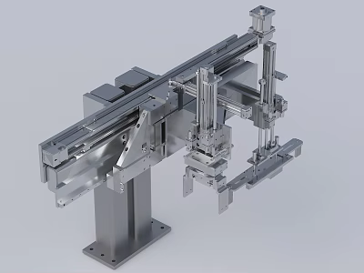 Industrial Automated Mechanical Arm Featuring Metal Structure And Precision Guide Rails 3d model