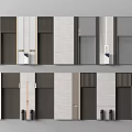 Modern Elevator Hallway Interior Design With Sleek Door Designs And Wall Panels 3d model