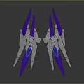 Futuristic Mechanical Equipment with Purple White Spike Design and Blue Accents