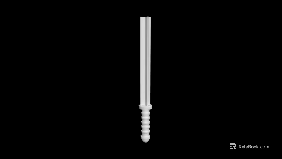White Long Slender Hardware Tool With Spiral Handle And Cylindrical Shaft 3d model 