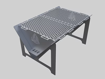 Metal Mesh Kitchen Drainer Tool With Stand And Open Grid Design 3d model