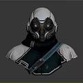 Firefighting Equipment 3D Model Bust With Helmet Breathing Mask And Protective Gear