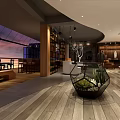 Modern Elegant Clothing Store Interior Featuring Display Area Sofa Bookshelf Chandeliers And Wooden Floors