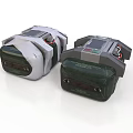 Gray And Green Mechanical Device Components With Buttons Cables And Panels