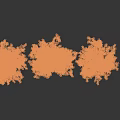 Autumn Trees Featuring Red Orange Foliage Different Sizes And Silhouette Figure