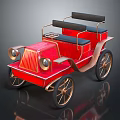 Vintage Red Open Top Car With Black Seats And Brass Wheels