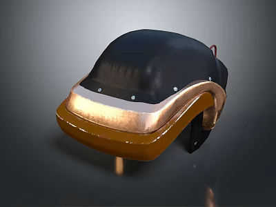 Black Copper Brown Helmet With Unique Design And Metal Accents 3d model