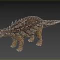 3D Render Of Prehistoric Armored Dinosaur With Spiked Back And Scaly Skin