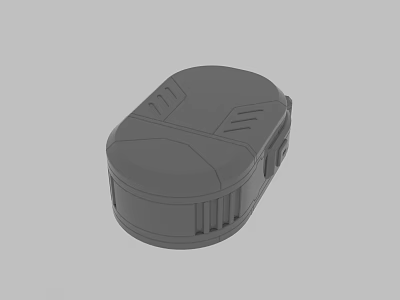 Gray Modern Stool 3D Model With Oval Shape And Textured Surface 3d model
