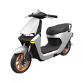 Sleek Modern White Electric Scooter With Black Seat And Orange Rims