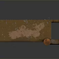 Rusty Metal Shelf Structure With Decorative Pipes And Industrial Design Elements