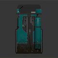 Two Green Industrial Air Compressor Units With Metal Frames And Control Panels 3d model
