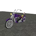 Custom Vintage Motorcycle With Blue Red Accents Chrome Parts Leather Seat And Sunny Open Road
