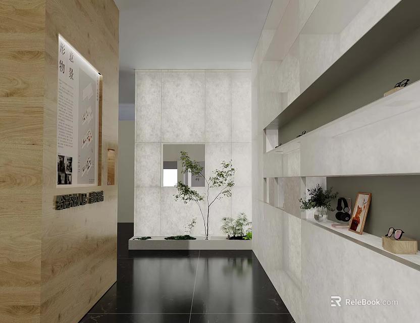 Modern Specialty Store Interior With Stylish Display Shelves And Elegant Lighting Design 3d model 