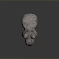 Abstract Concrete Creature Character With Rounded Features Crouching In Rough Spotted Texture 3d model