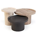 Round Wooden And Black Decorative Storage Containers With Tray Design