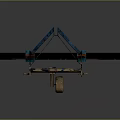 Commercial Industrial Equipment With Blue Metal Frame Long Bar Triangular Support And Wheels