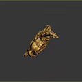Exquisite Golden Horse Sculpture Carving With Artistic Details And Decorative Base Design