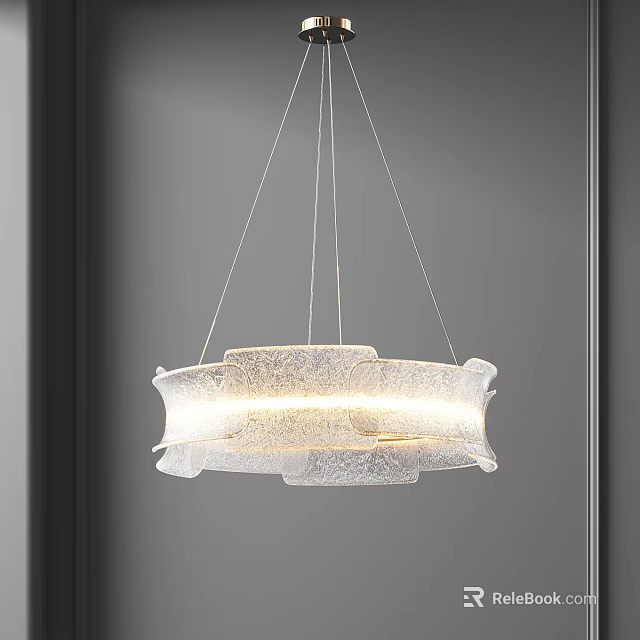 Modern Chandelier Design With Glass Shade For Contemporary Interior Ceiling Lighting 3d model 