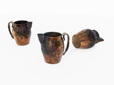 Gold-plated container for old objects 3d model Gold-plated container for old objects 3d model