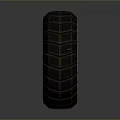 Tire Black Grid Design with Orange Inner Lines Modern Structure and Stylish Look