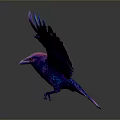 Vibrant Colorful Eagle Flying with Purple and Pink Gradient Wings in Mid Air