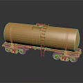 Detailed Golden Oil Tanker Model With Wheels Ladder And Reflective Surface