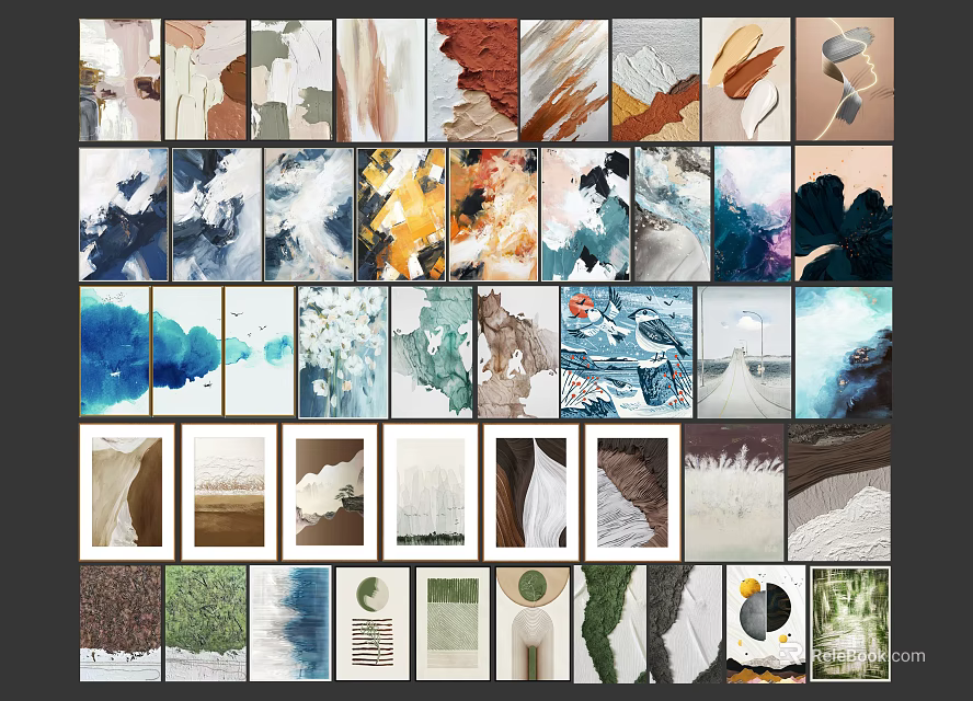 Various Art Prints Collection With Diverse Styles And Colorful Designs For Wall Decor 3d model 