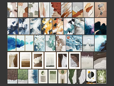 Various Art Prints Collection With Diverse Styles And Colorful Designs For Wall Decor 3d model