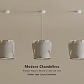 Modern Light Fixture Chandeliers Featuring Elegant Waves in Light and Form 3d model