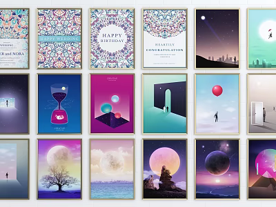 Diverse Art Prints Collection With Various Styles For Home Wall Decor 3d model