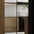 Modern Kitchen Interior With White And Wooden Cabinets Window Countertop And Appliances