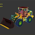 Yellow Heavy Duty Construction Loader With Large Front Bucket And Black Cab 3d model