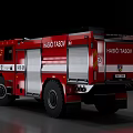 Red Functional Fire Rescue Vehicle With Equipment Storage And Modern Design 3d model