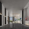 Contemporary Luxury Hotel Corridor Interior With Polished Marble Floor And Elegant Art Sculpture Decorations
