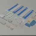 Large Scale Industrial Factory With Multiple Buildings Blue Roofs And Aerial Layout