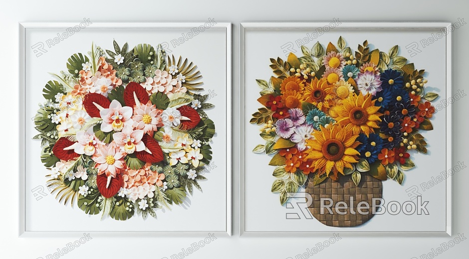 Modern plant painting decorative painting model