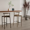 Modern Bar Chair Bar Stool High Stool 3d model
