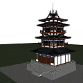 Ancient Architecture Traditional Chinese Pagoda With Multi story Wooden Balconies And Curved Eaves