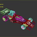 Blue Gordon Murray Racing Car with ELF Logo Number 3 and Streamlined Body Design