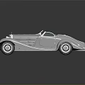 Vintage Silver Convertible Car With Shiny Body And Open Top Design