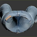 Blue Flared Denim Jeans Featuring Split Hem And Modern Silhouette Design