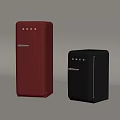 SMG Red And Black Vintage Stylish Refrigerators With Retro Design For Home Kitchen
