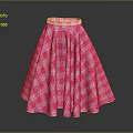 Pink And White Plaid Flared Skirt Stylish Women's Casual Fashion Wear
