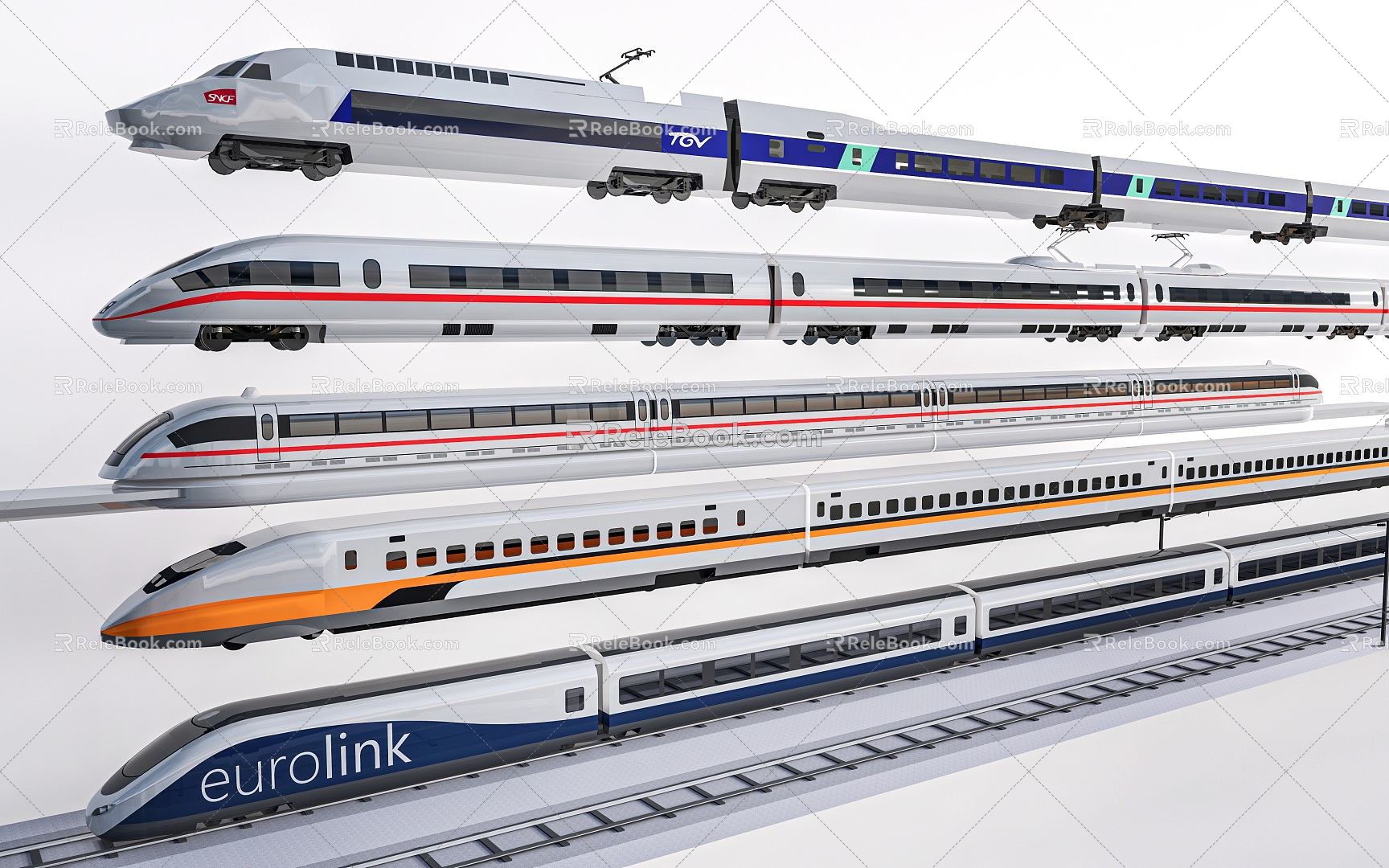 train high-speed rail train maglev train subway 3d model