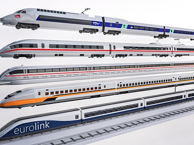 train high-speed rail train maglev train subway 3d model