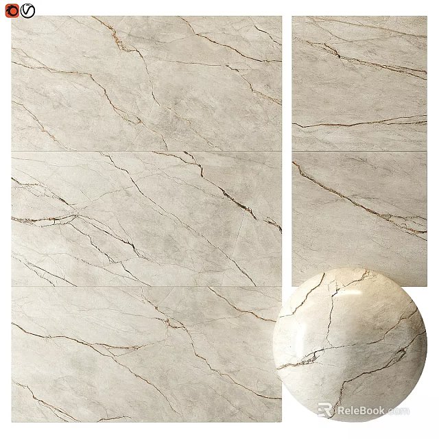 Marble Texture Components With Natural Veins And Light Beige Surface Design 3d model 