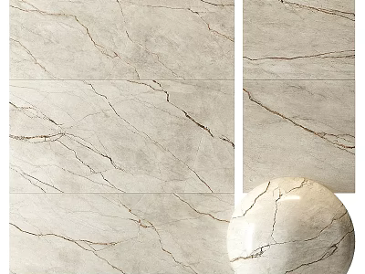Marble Texture Components With Natural Veins And Light Beige Surface Design 3d model