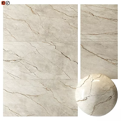 Marble Texture Components With Natural Veins And Light Beige Surface Design 3d model