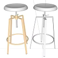 Modern Metal Bar Stools with Silver and Gold Finish and Sturdy Frame Design